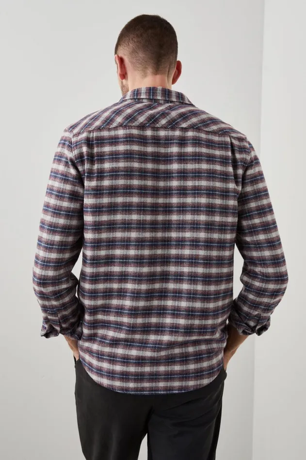 Shirts Men Rails Forrest Shirt Dusk Berry Grey Melange