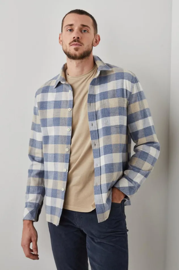 Shirts Men Rails Forrest Shirt Mist Birch Oat Heather