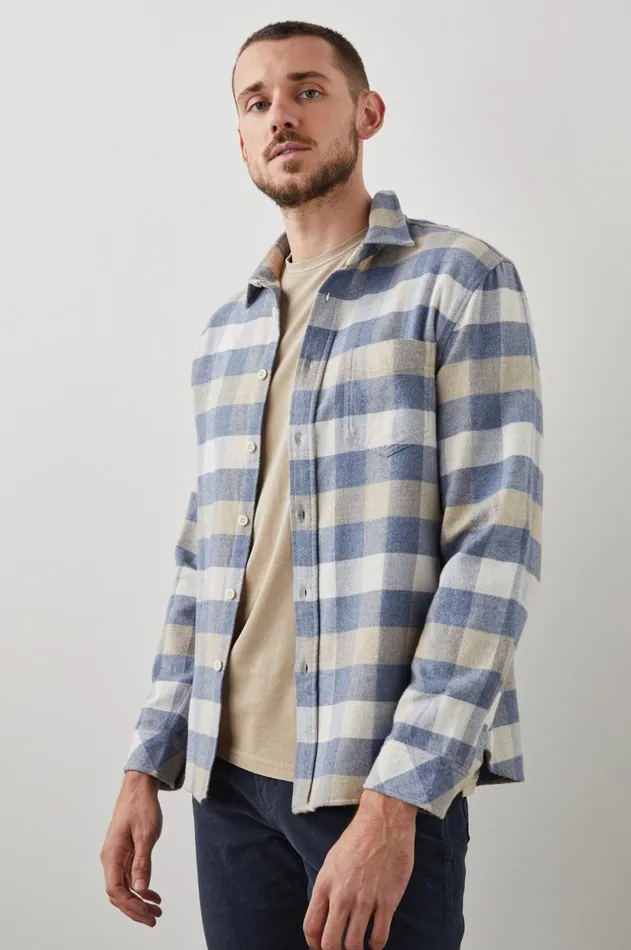 Shirts Men Rails Forrest Shirt Mist Birch Oat Heather