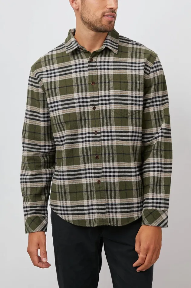 Shirts Men Rails Forrest Shirt Tamarind Olive Glen