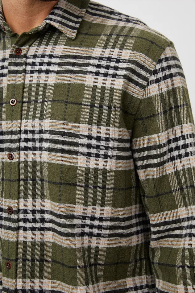 Shirts Men Rails Forrest Shirt Tamarind Olive Glen