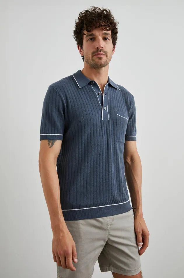 Shirts Men Rails Hardy Polo Shirt Faded Navy
