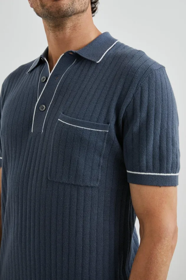 Shirts Men Rails Hardy Polo Shirt Faded Navy