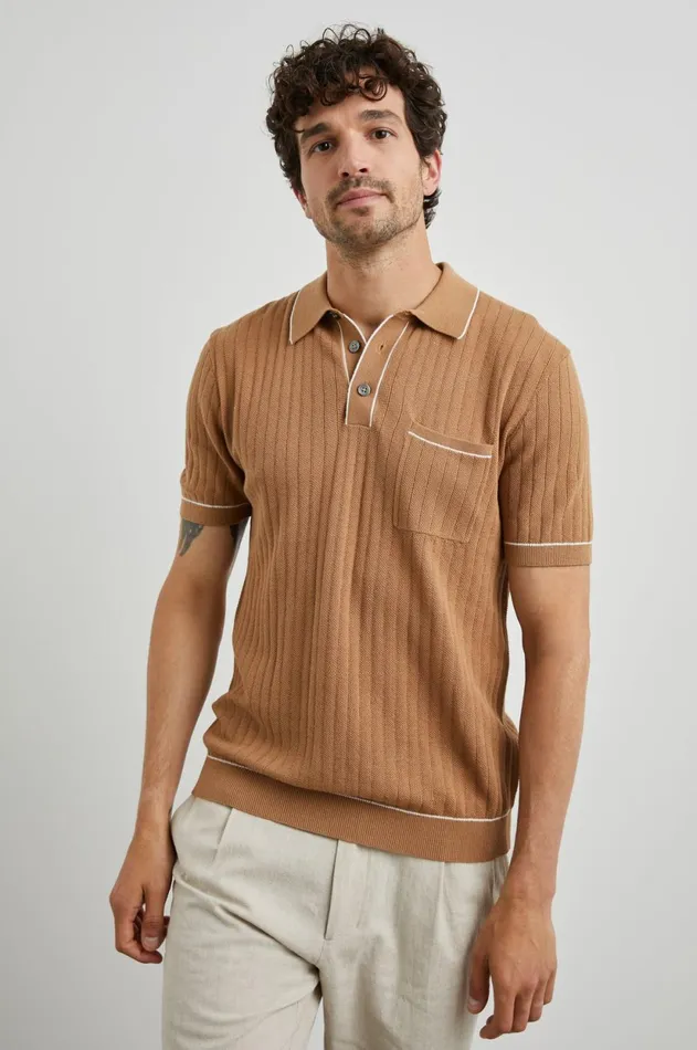Shirts Men Rails Hardy Polo Shirt Tawny