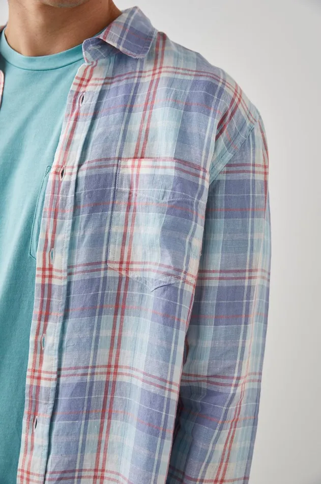 Shirts Men Rails Havana Shirt Lavender Aqua Crimson