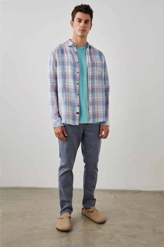 Shirts Men Rails Havana Shirt Lavender Aqua Crimson