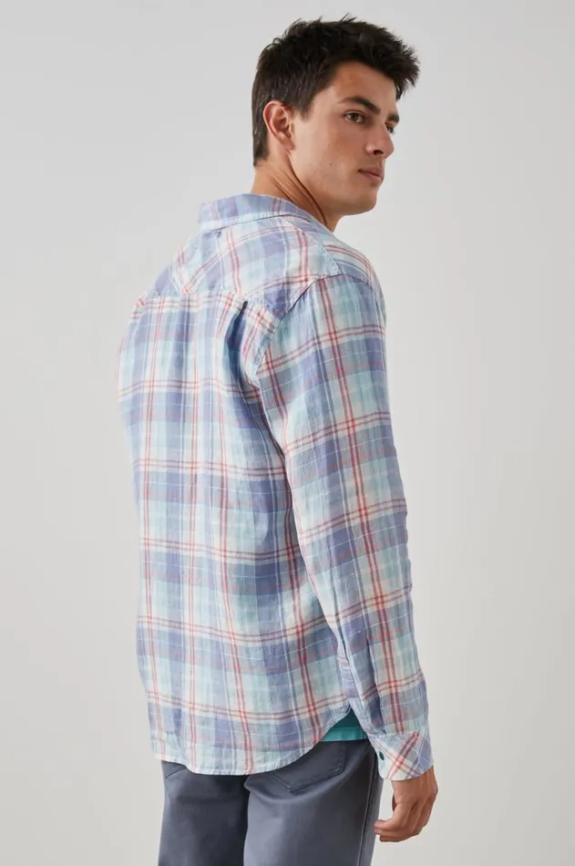 Shirts Men Rails Havana Shirt Lavender Aqua Crimson