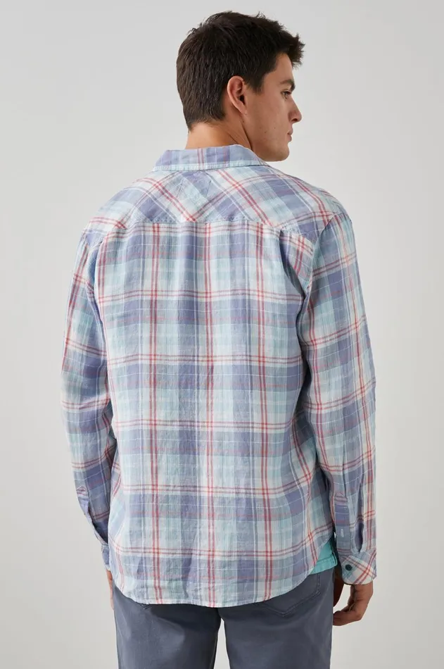 Shirts Men Rails Havana Shirt Lavender Aqua Crimson