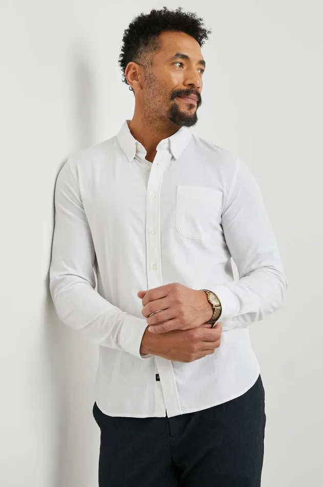 Shirts Men Rails Kendrick Shirt Pearl White