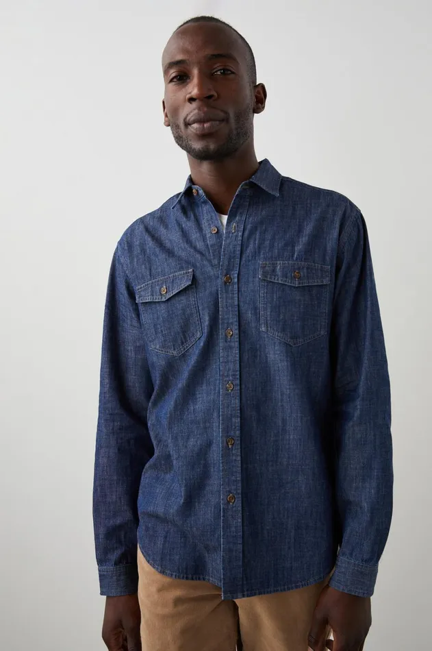 Shirts Men Rails Kenji Shirt Dark Wash Indigo