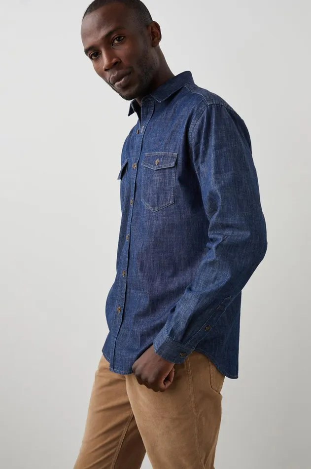 Shirts Men Rails Kenji Shirt Dark Wash Indigo