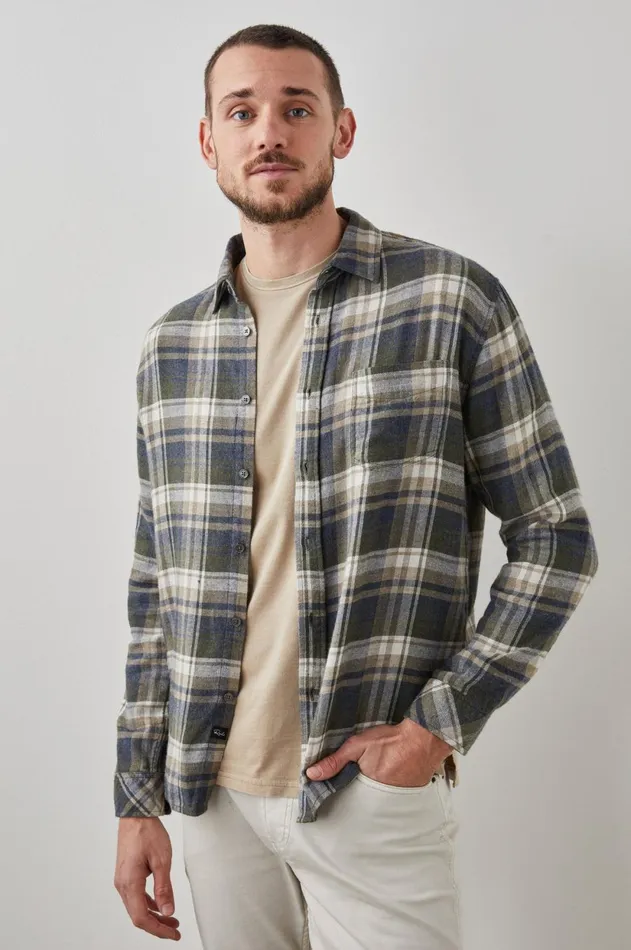 Shirts Men Rails Lennox Shirt Blue Moss Lodge