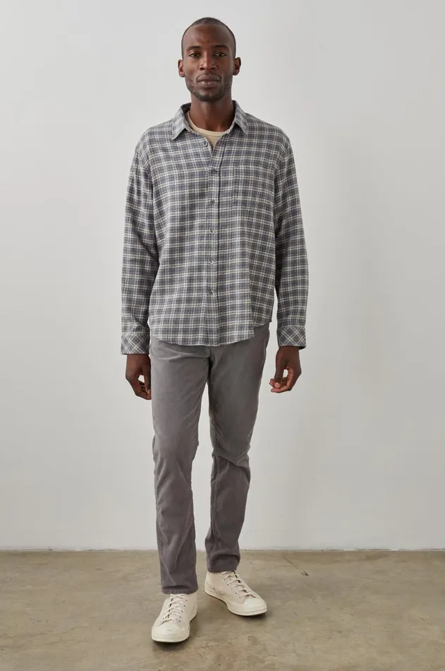 Shirts Men Rails Lennox Shirt Charcoal Flax Melange