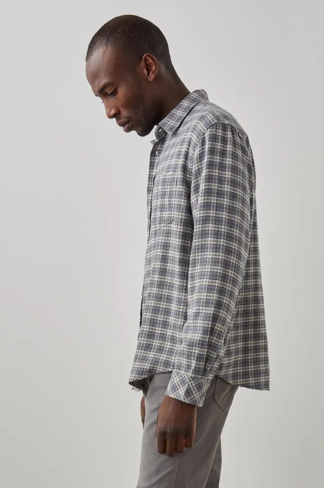 Shirts Men Rails Lennox Shirt Charcoal Flax Melange