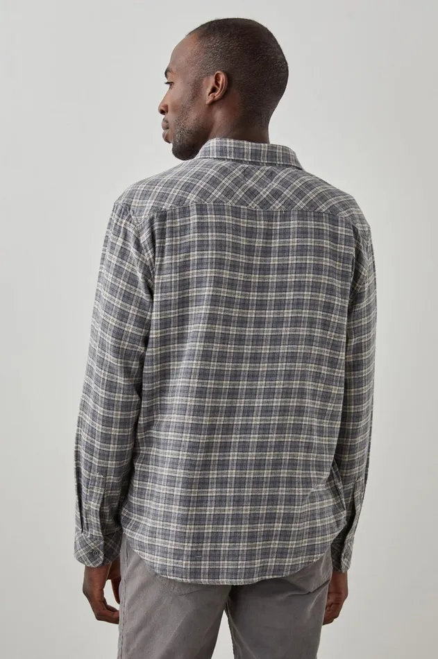 Shirts Men Rails Lennox Shirt Charcoal Flax Melange