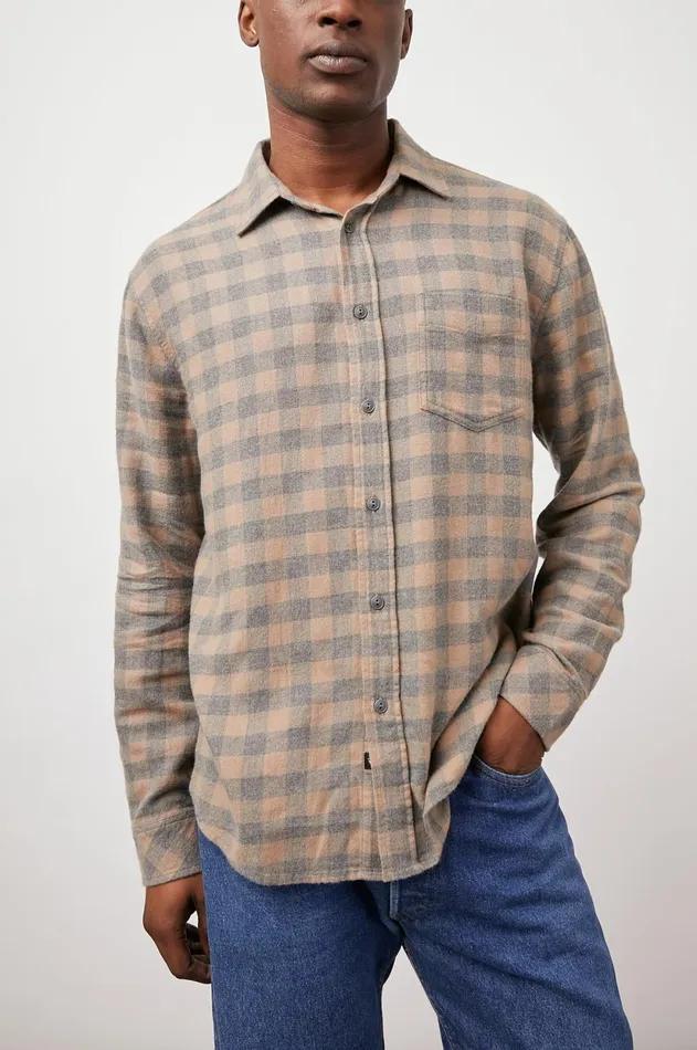 Shirts Men Rails Lennox Shirt Charcoal Mire