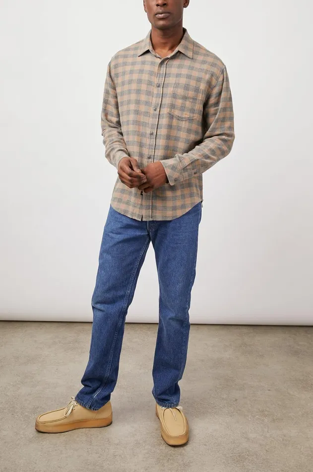 Shirts Men Rails Lennox Shirt Charcoal Mire