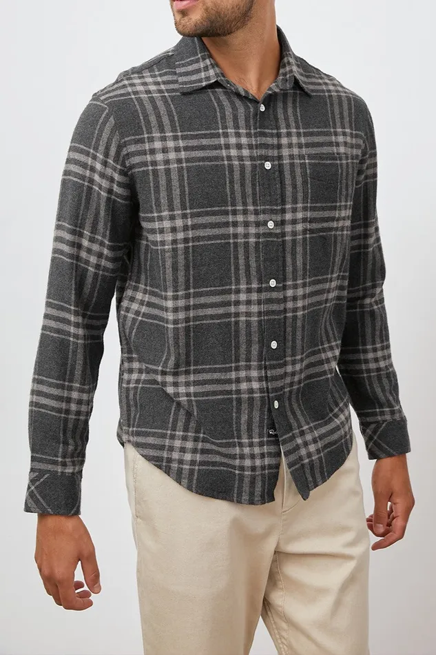 Shirts Men Rails Lennox Shirt Charcoal Wraith Melange