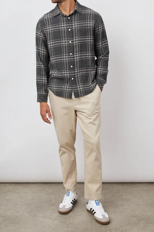 Shirts Men Rails Lennox Shirt Charcoal Wraith Melange