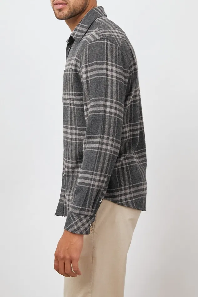 Shirts Men Rails Lennox Shirt Charcoal Wraith Melange