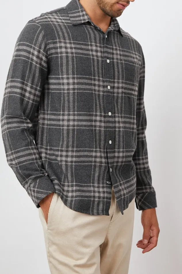Shirts Men Rails Lennox Shirt Charcoal Wraith Melange