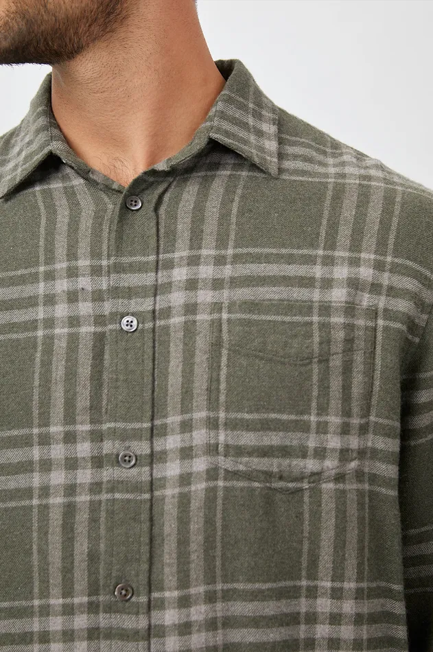 Shirts Men Rails Lennox Shirt Concrete Moss Melange