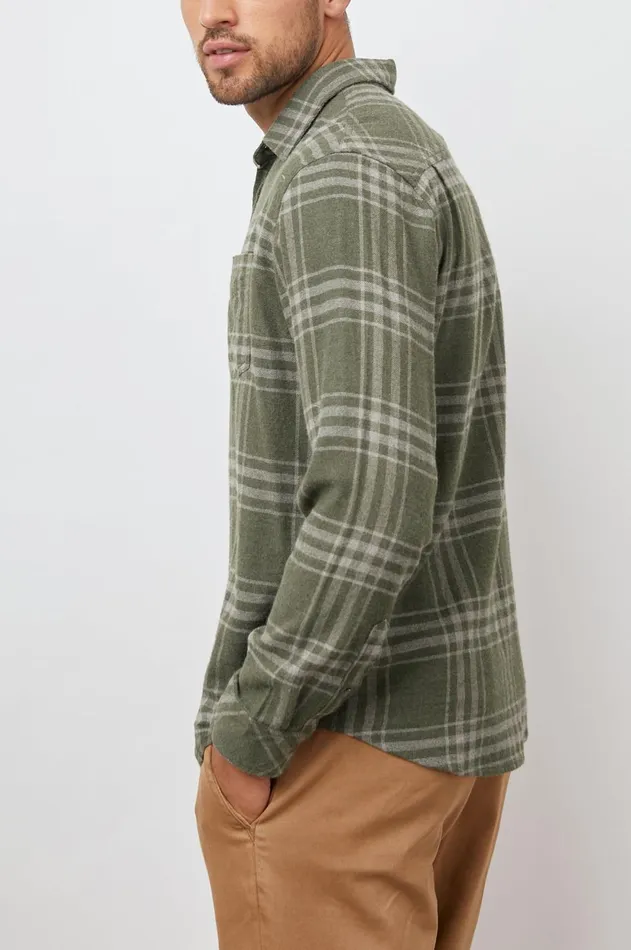 Shirts Men Rails Lennox Shirt Concrete Moss Melange
