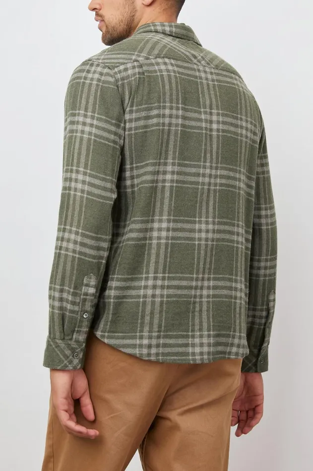 Shirts Men Rails Lennox Shirt Concrete Moss Melange
