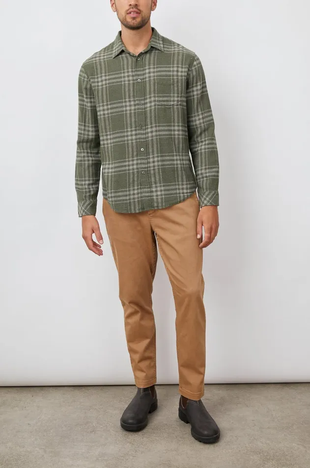 Shirts Men Rails Lennox Shirt Concrete Moss Melange