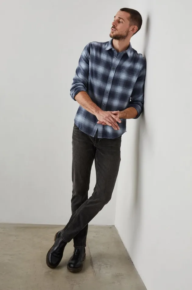 Shirts Men Rails Lennox Shirt Denim Shadow