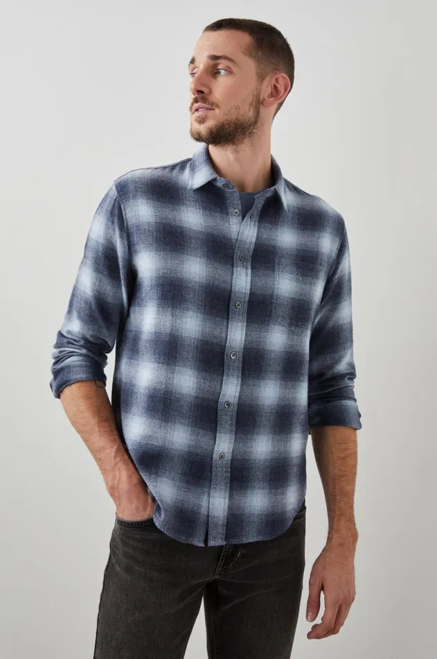 Shirts Men Rails Lennox Shirt Denim Shadow