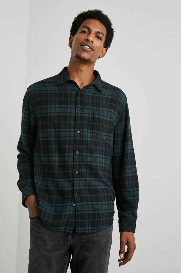 Shirts Men Rails Lennox Shirt Emerald Shadow