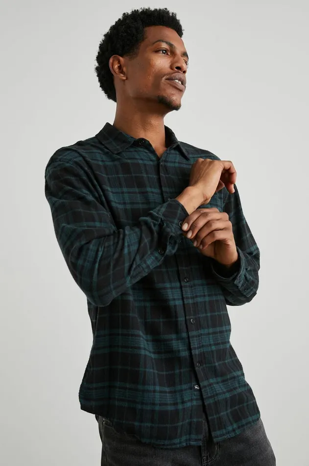 Shirts Men Rails Lennox Shirt Emerald Shadow