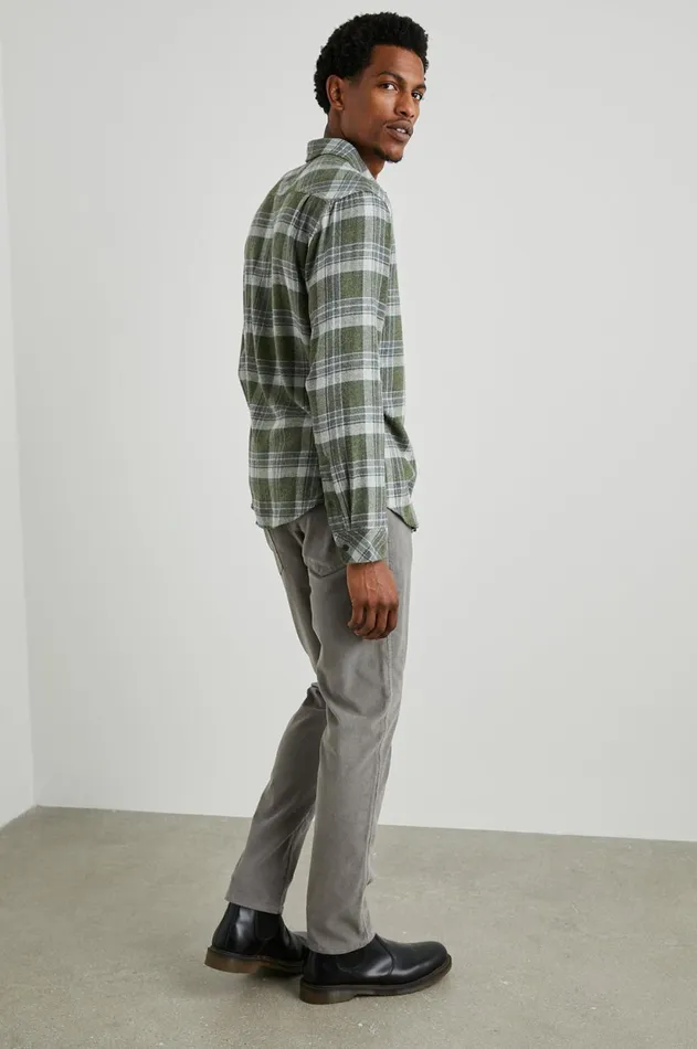 Shirts Men Rails Lennox Shirt Green Hollow Grey Melange