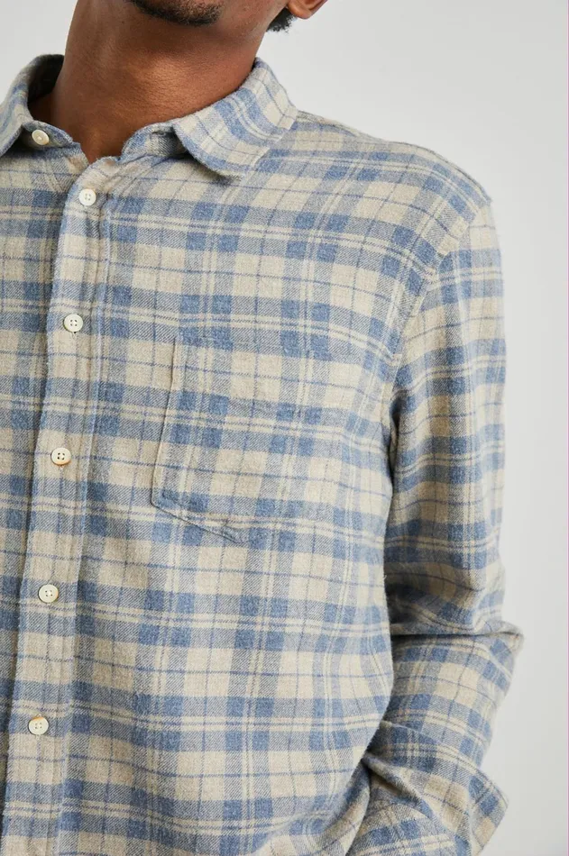 Shirts Men Rails Lennox Shirt Oatmeal Atlantic Heather