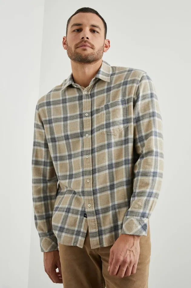 Shirts Men Rails Lennox Shirt Palamino Skyline Melange