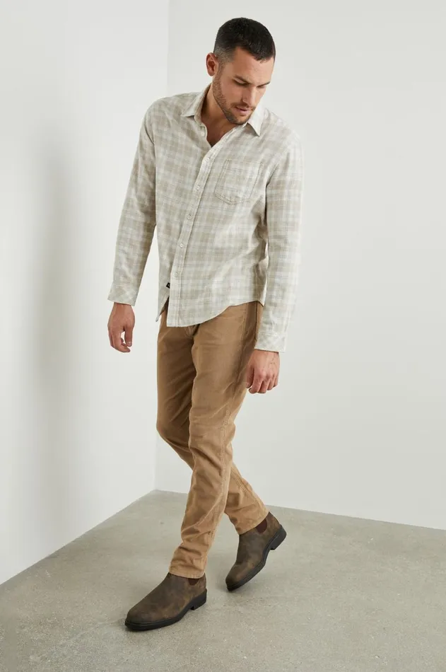 Shirts Men Rails Lennox Shirt Palamino White Melange