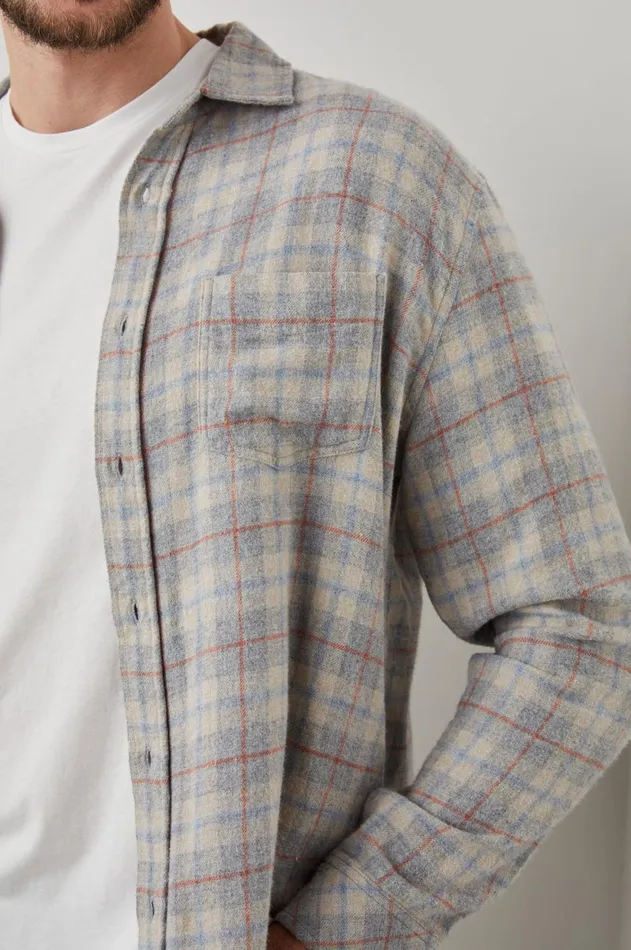Shirts Men Rails Lennox Shirt Paper Grey Melange