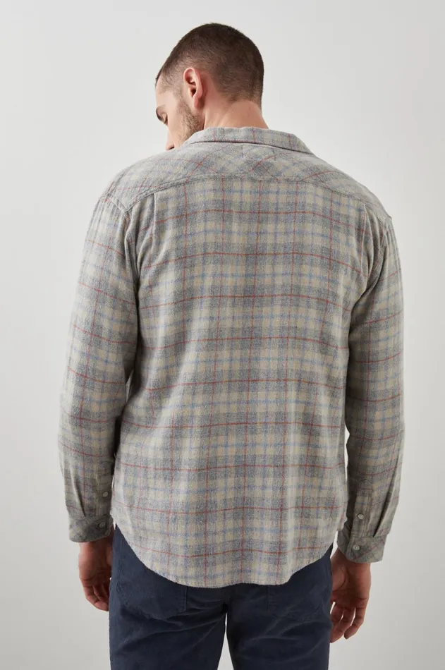 Shirts Men Rails Lennox Shirt Paper Grey Melange