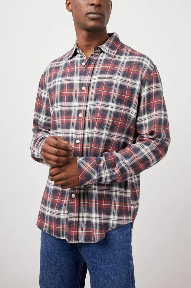 Shirts Men Rails Lennox Shirt Red Shadow Melange