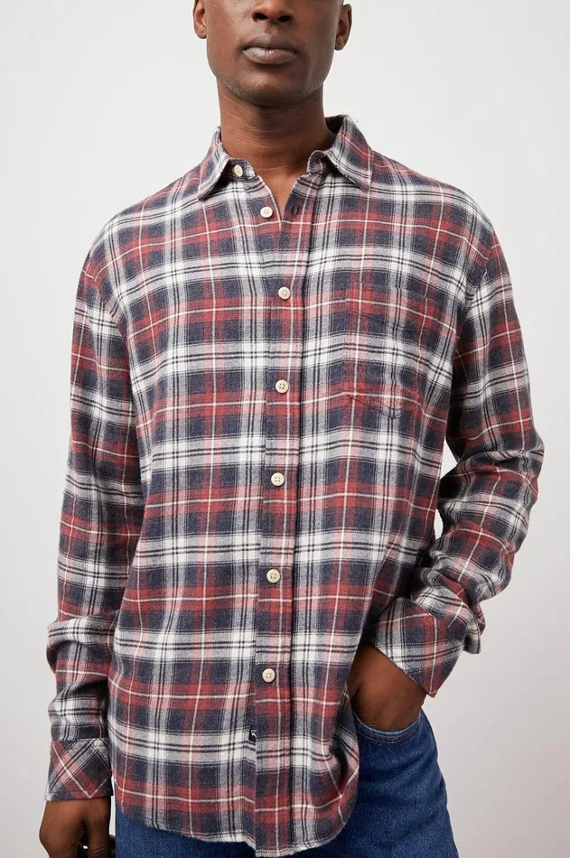 Shirts Men Rails Lennox Shirt Red Shadow Melange