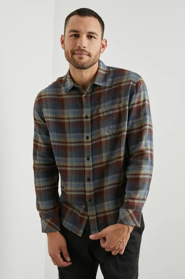 Shirts Men Rails Lennox Shirt Ruby Denim Botanical