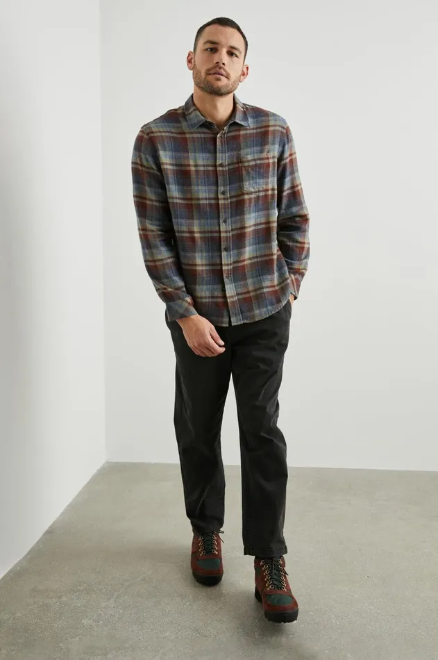 Shirts Men Rails Lennox Shirt Ruby Denim Botanical