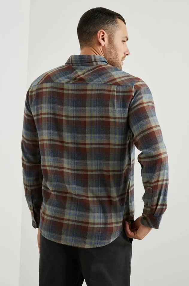 Shirts Men Rails Lennox Shirt Ruby Denim Botanical