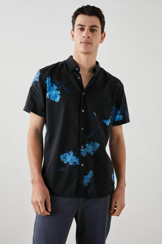 Shirts Men Rails Monaco Shirt Surreal Flower Onyx