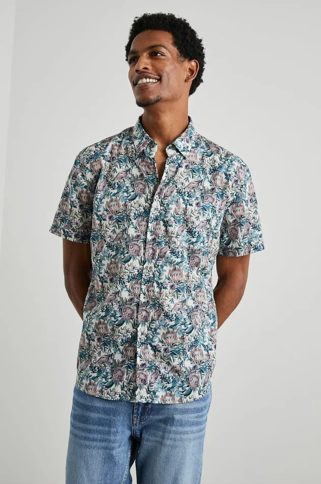 Shirts Men Rails Monaco Shirt Watercolor Floral Multi