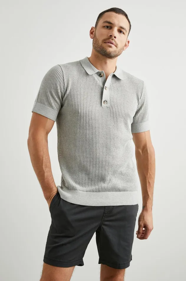 Shirts Men Rails Nathan Polo Shirt Grey Melange