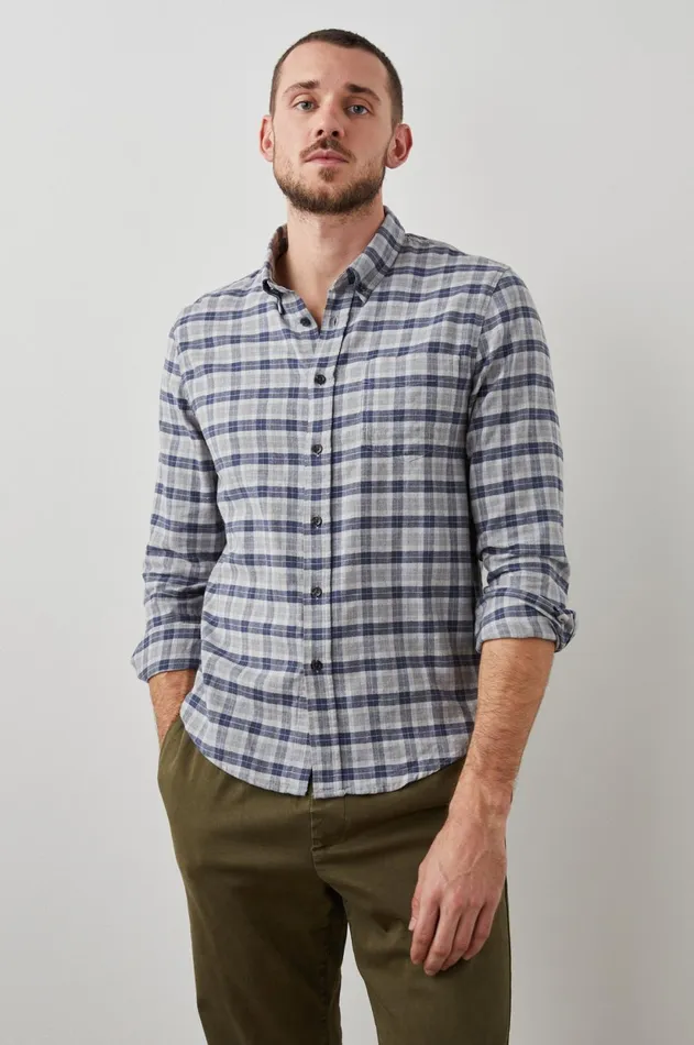 Shirts Men Rails Reid Shirt Faded Navy Melange