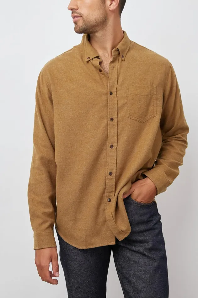 Shirts Men Rails Runson Shirt Golden Rod