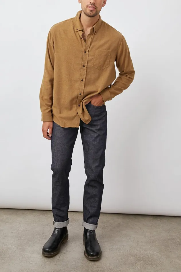 Shirts Men Rails Runson Shirt Golden Rod